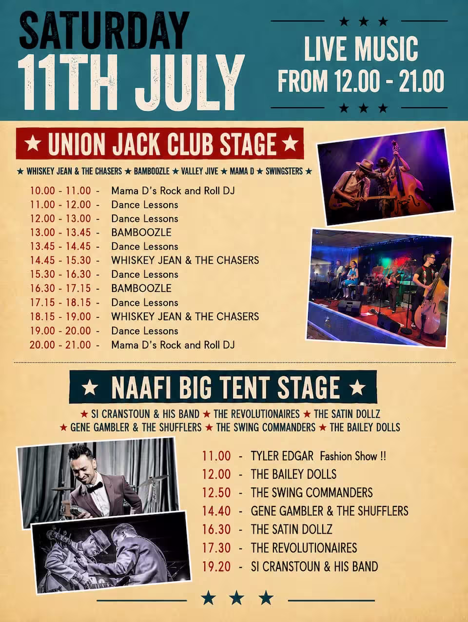 Saturday timetable poster