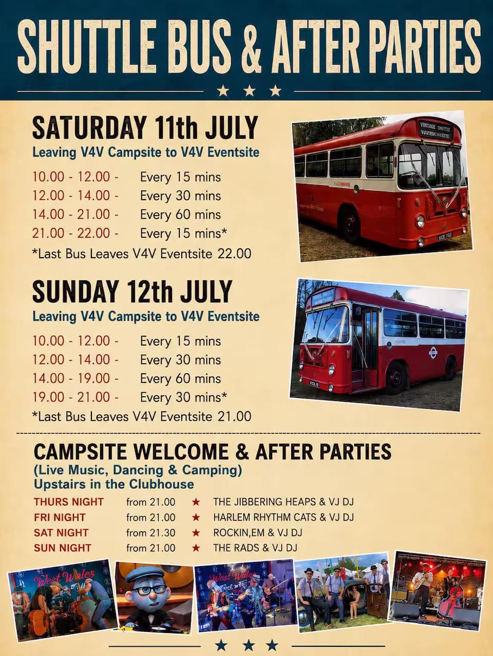 Shuttle bus timetable poster