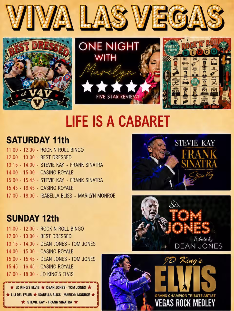 Viva Las Vegas timetable poster 